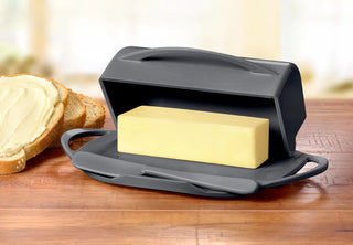 Butterie® Butter Dish, 2-Stick Caddy or Irish Butter Stick, Flip-Top Lid and Matching Spreader - JSQ Mercantile