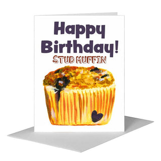 Happy Birthday Stud Muffin Greeting Card