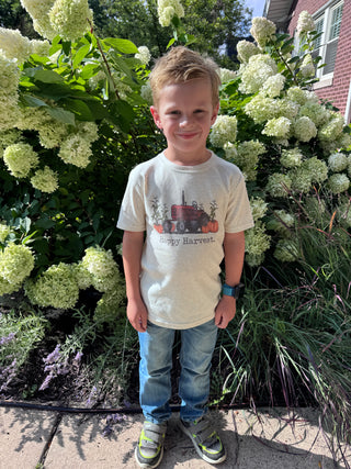 Happy Harvest Kids Tee – Perfect Pumpkin Patch Shirt for Toddlers & Kids | JSQ Mercantile - Women's Boutique & Gift Shop Located in La Grange, IL
