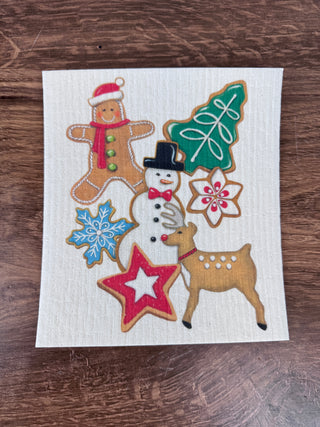 Christmas Cookies Holiday Sponge Cloth