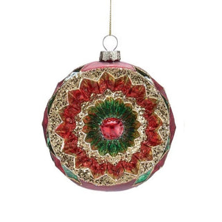 Vintage Inspired Conclave Red & Green Ornament - Hand Painted