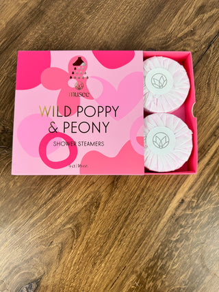 Wild Poppy & Peony Shower Steamers | Musee - JSQ Mercantile