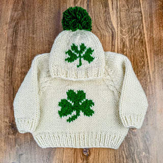 ☘️ St Patrick’s Day Irish Shamrock Baby & Toddler Sweater - JSQ Mercantile