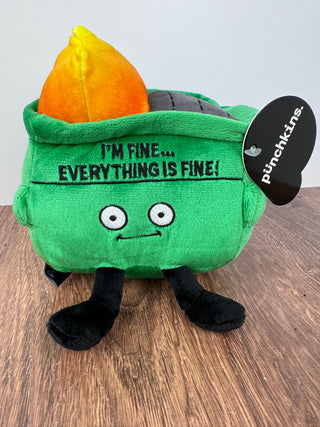 I’m fine dumpster fire plush