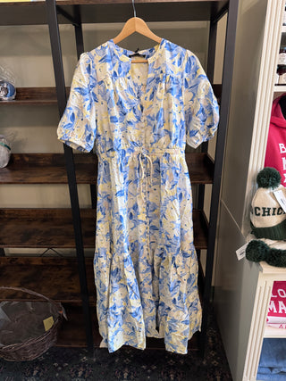 Kira Romantic Drawstring Midi Dress