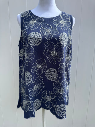 Fresh For Summer Sleeveless Top - Navy