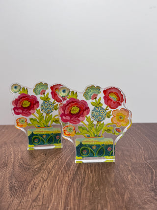 Provence Poppy II Mini Acrylic Flower Bouquet Shelf Sitter