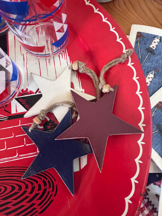 Wooden Nested Stars Red, White & Blue