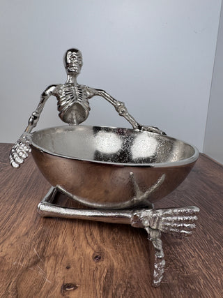 Aluminum Skeleton Candy Dish – Halloween Entertaining Essential