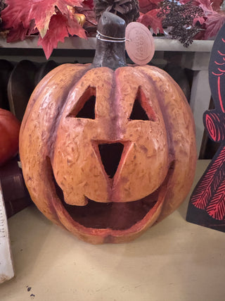 11" Orange Big Mouth Pumpkin – Mache Fall & Halloween Décor