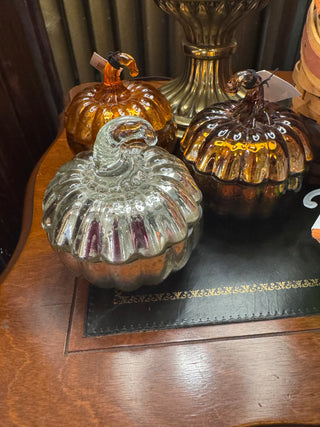 Assorted Mercury Glass Pumpkin Poured Candles