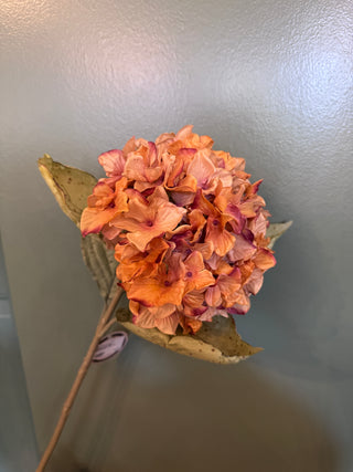 20" Orange Real Touch Hydrangea Spray Stem