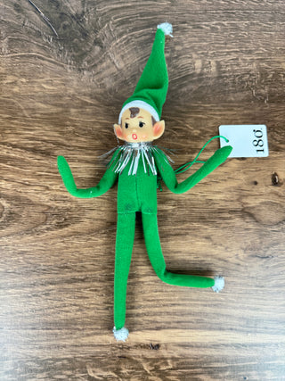 Vintage Inspired Moldable Elf with Tinsel Collar - JSQ Mercantile