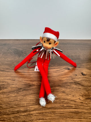 Vintage Inspired Moldable Elf with Tinsel Collar - JSQ Mercantile