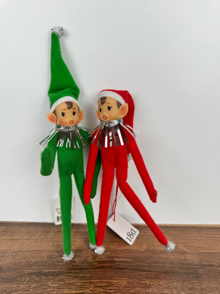 Vintage Inspired Moldable Elf with Tinsel Collar - JSQ Mercantile