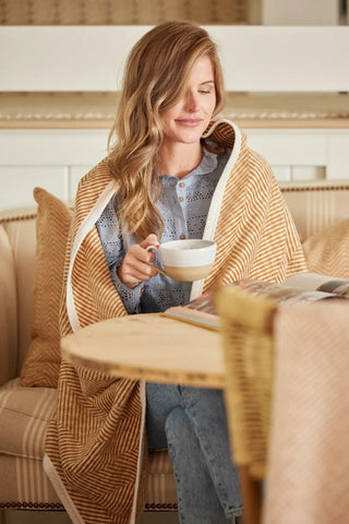 Harborview Herringbone Hazelnut Midi Blanket | Chappy Wrap | Stroller Blanket - JSQ Mercantile