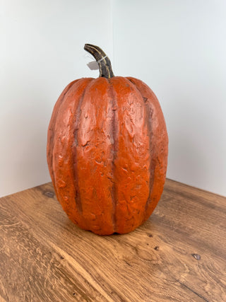 14" Orange Tall Pumpkin - Mache