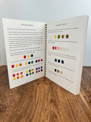 watercolor workbook with step-by-step instructions for beginners to paint floral illustrations by Emily Lex – JSQ Mercantile women’s boutique and gift shop in La Grange, IL
