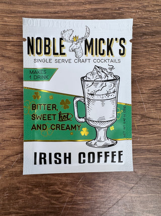 Irish Coffee Single Serve Craft Cocktail Mix by Noble Micks displayed at JSQ Mercantile – a women’s boutique and gift shop in La Grange, IL.