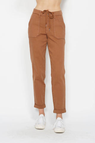 Judy Blue Burnt Orange High-Waisted Garment-Dyed Cuffed Joggers