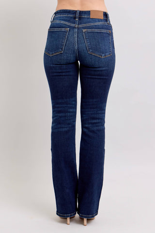 Blue jeans on a plain background