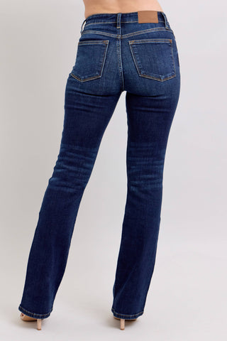 Blue jeans on a plain background