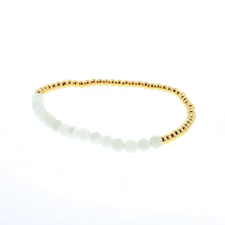 Gold Birthstone Stacking Bracelet - June (Moonstone)