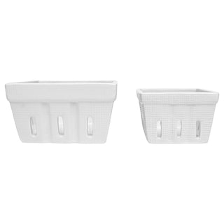 Set Of 2 Berry Bowls - White