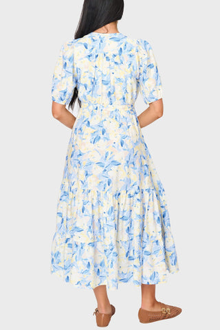 Kira Romantic Drawstring Midi Dress