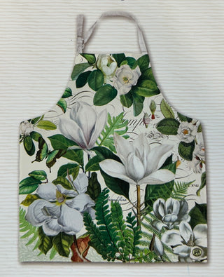 Magnolia Petals Cotton Apron – With Pockets