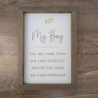 My Boy, Baby Room Decor, 9" x 13" Wooden Sign | Made in USA