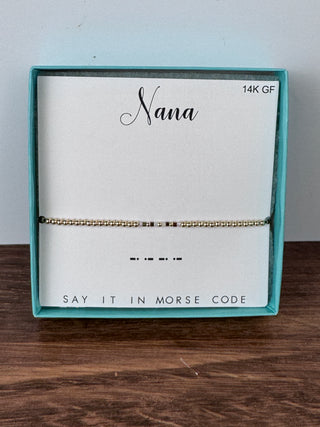 Nana Morse Code Bracelet | Gold