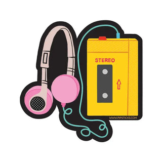 Personal Stero with Headphones - 3" Vinyl Sticker