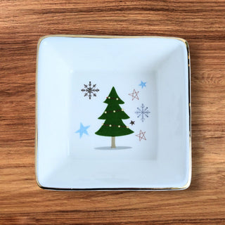 3" x 3" Christmas Tree Square Dish for Dips and Sweets - JSQ Mercantile