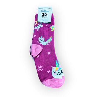 Junior 3 Pack Crew Socks: Look At Me Meow | Novelty Socks - JSQ Mercantile