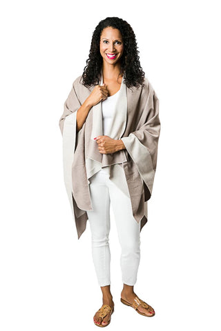 Rachel Reversible Ruana Shawl - JSQ Mercantile