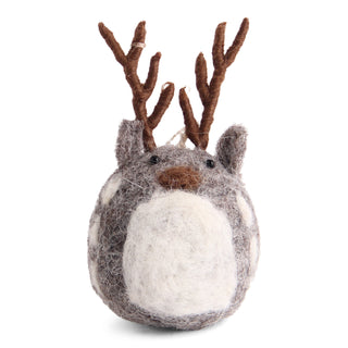 Small Grey Felt Deer handmade from 100% New Zealand wool with soft texture and Nordic design - JSQ Mercantile – a women’s boutique and gift shop in La Grange, IL