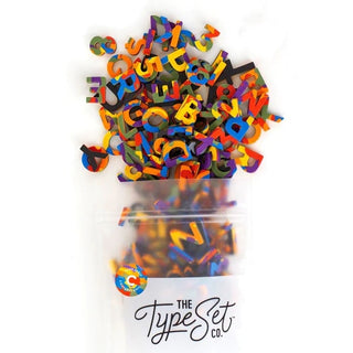 Soft Magnetic Letters 1" Sans Serif Rainbow Confetti | The Type Set Co - JSQ Mercantile