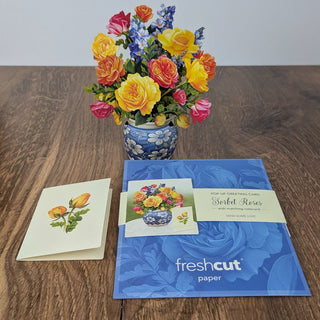 Mini Sorbet Roses Pop Up Greeting Card