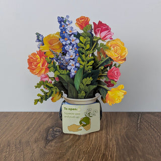 Mini Sorbet Roses Pop Up Greeting Card