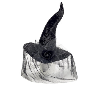 Spooky Elegant Black Velvet Witch Hat – A Curvy Classic 🧙‍♀️