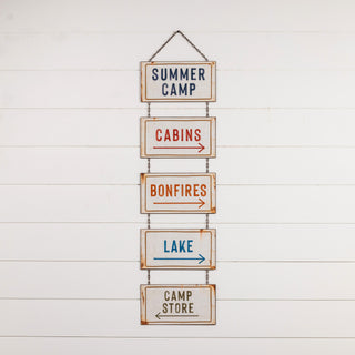 Vintage Themed Summer Camp Metal Hanging Sign