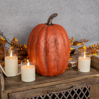 14" Orange Tall Pumpkin - Mache