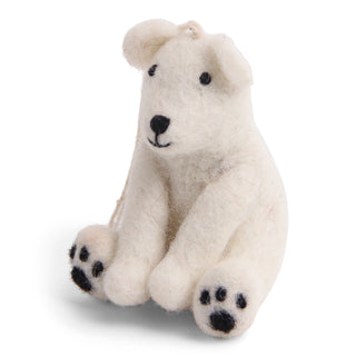 Sitting Polar Bear Felt Ornament