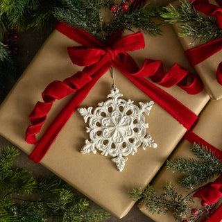 5" White Daniella Snowflake Ornament