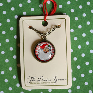 Retro Santa Pendant Necklace - JSQ Mercantile