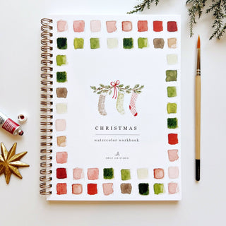 Christmas watercolor workbook - 12 Designs with Easy to Follow Steps