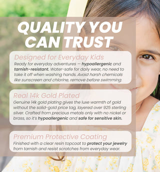 14K Gold-Plated Cross CZ Earrings Baptism or Communion Gift