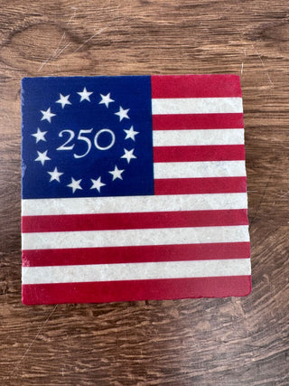 American flag 4x4 coaster made in USA patriotic home decor | JSQ Mercantile – a women’s boutique and gift shop in La Grange, IL.
