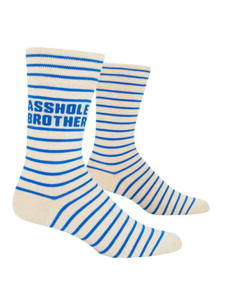 Asshole Brother crew socks with humorous design – JSQ Mercantile, a women’s boutique and gift shop in La Grange, IL